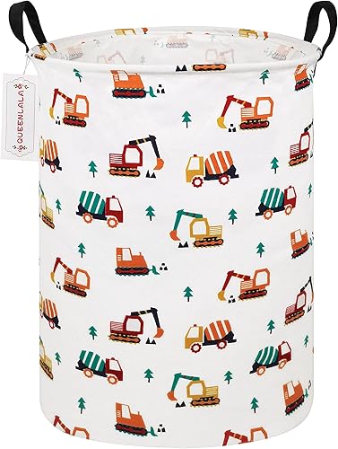 QUEENLALA Cesta de almacenamiento grande, cesta de lavandería, baño, decoración del hogar, cesta de almacenamiento redonda plegable, canasta para