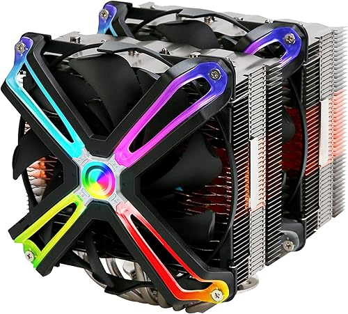 Zalman CNPS20X Enfriador de CPU de rendimiento extremo con aleta corrugada patentada 4D y ventiladores ARGB duales de 5.512in, 6 tubos de calor, TDP