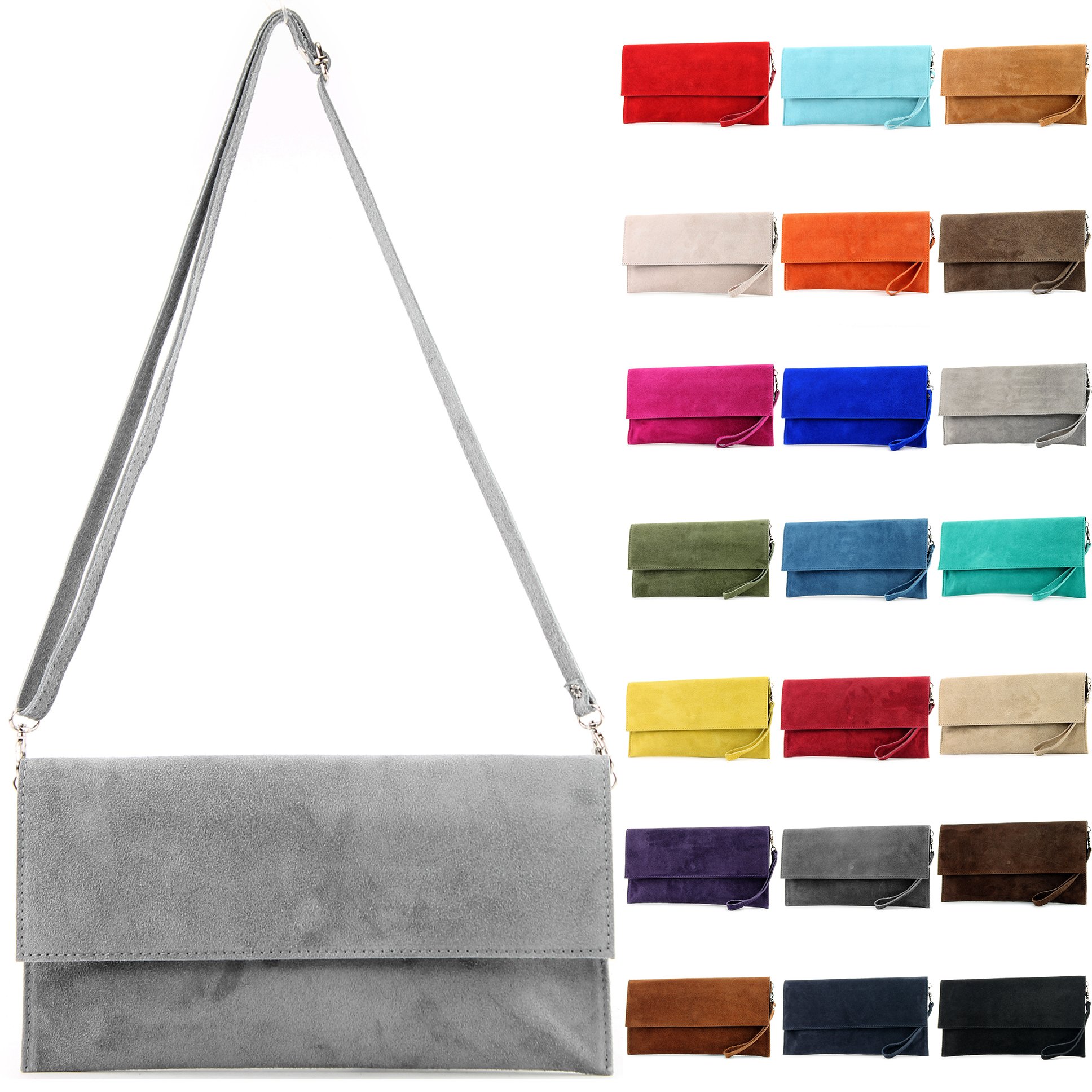 modamoda de- ital. Borsa in pelle Clutch Underarm Bag Borsa da sera in pelle metallizzata M106-151