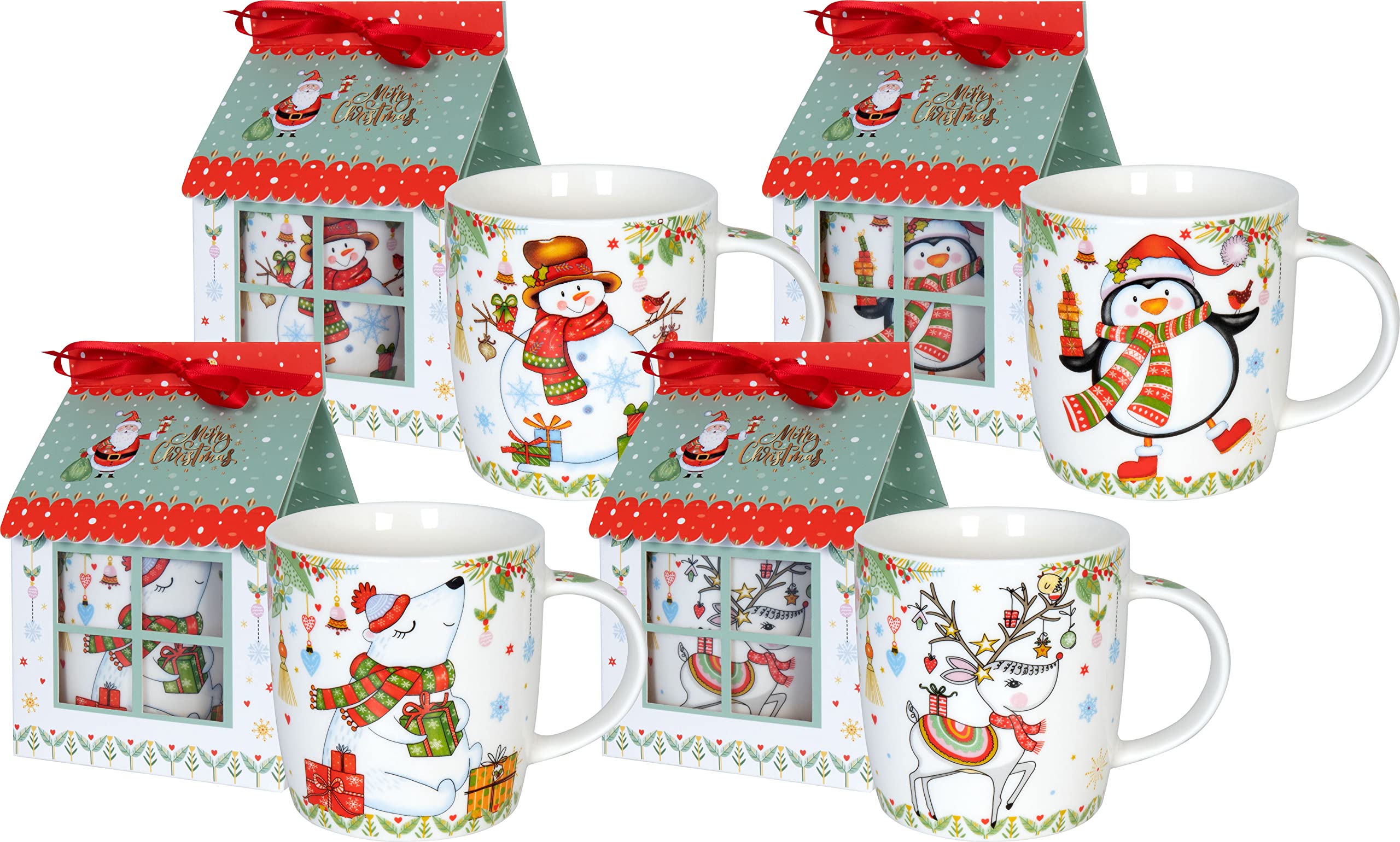 Konitz 4er Set Becher incl. Geschenkkarton - Weihnachtsbecher