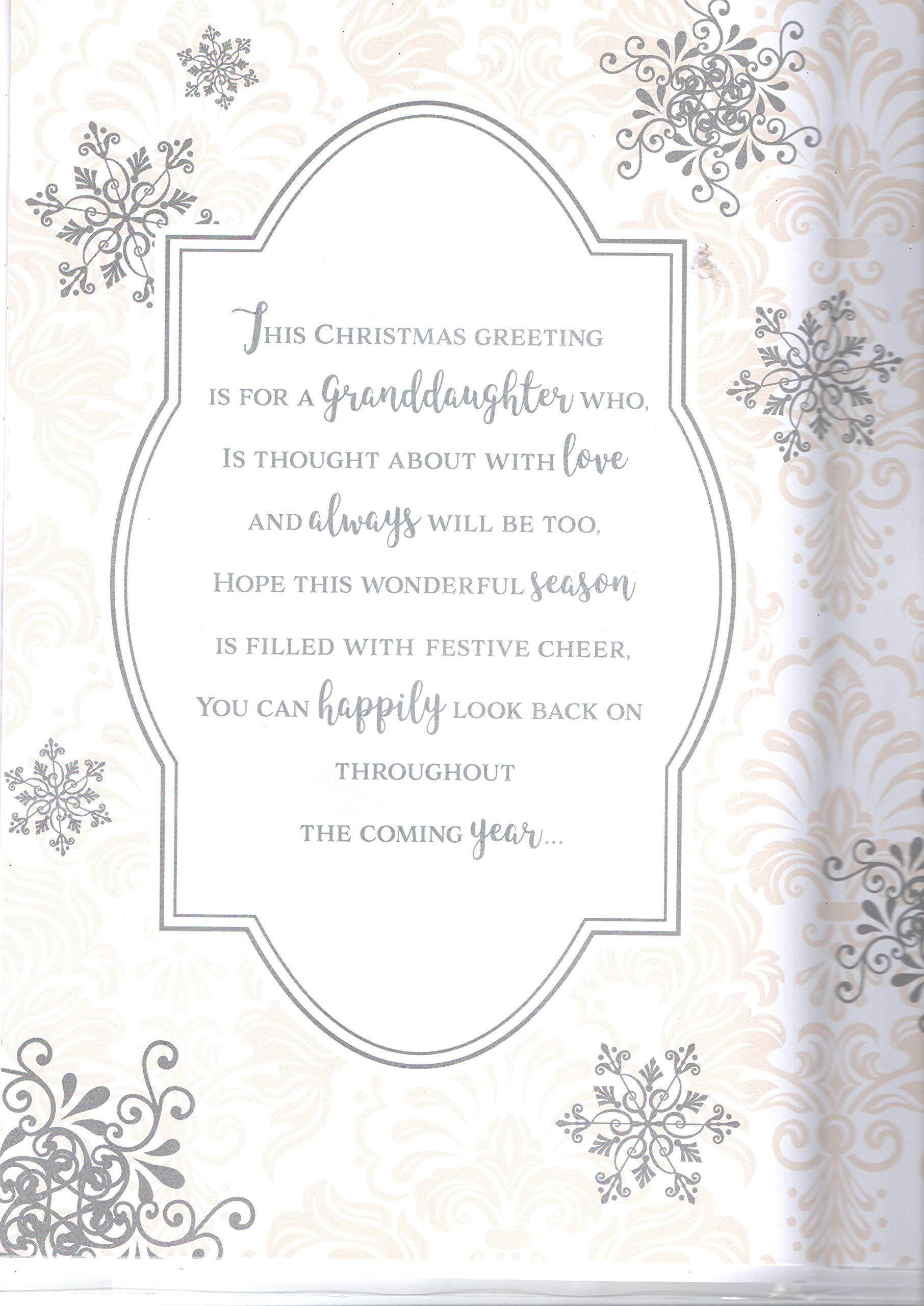 Tarjeta De Navidad Para Nieta Y Prometida – Con Mensaje En Inglés 'Christmas Wishes Granddaughter & Fiance'