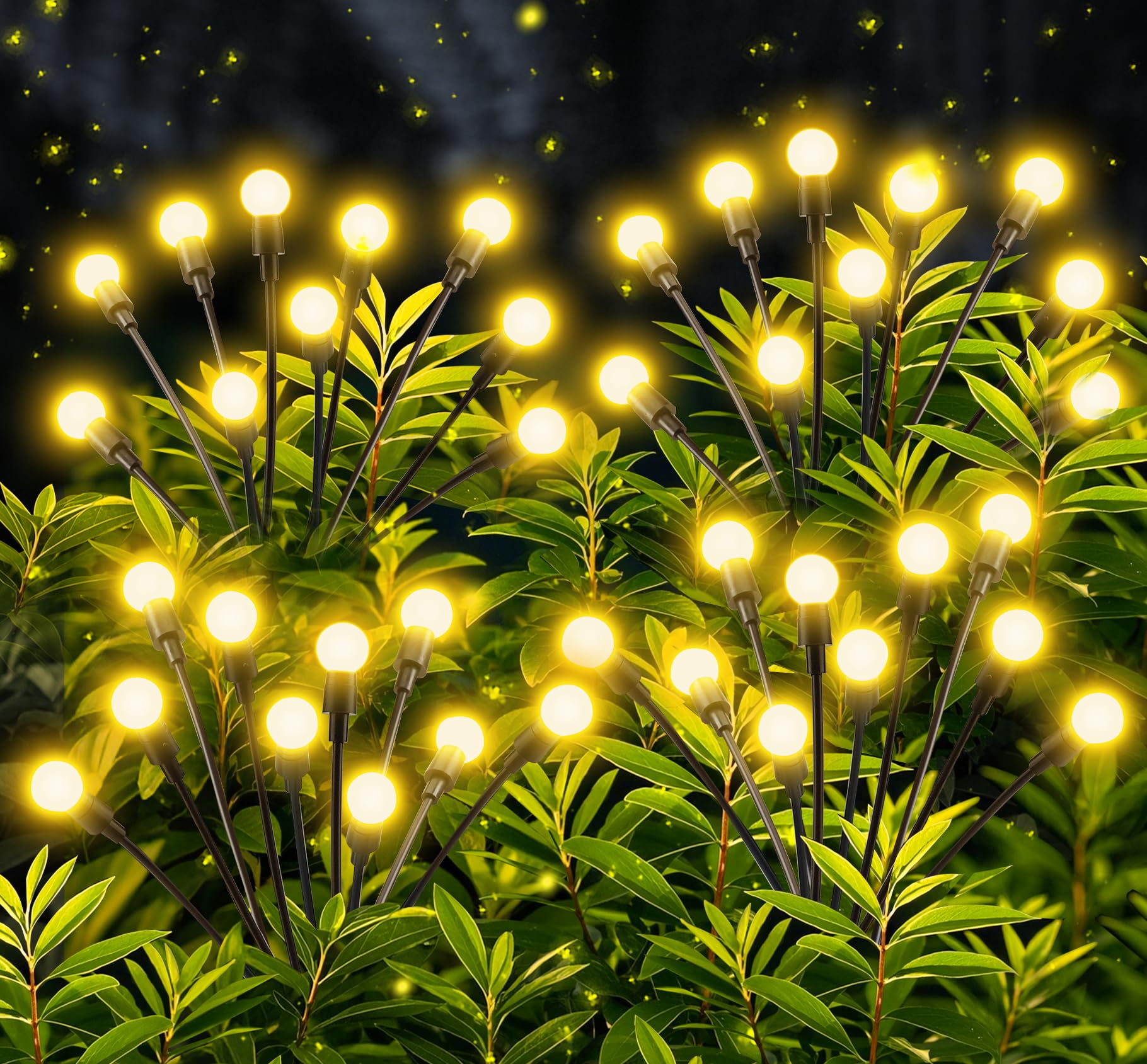 Solarlampen für Garten Außen, 4 Stück 10 LED Superhelle 2 Lichtmodi Glühwürmchen Solarleuchten für Außen mit Warmweißem Licht IP65 Wasserdicht Solarleuchten Garten Deko für Pathway Yard Balkon