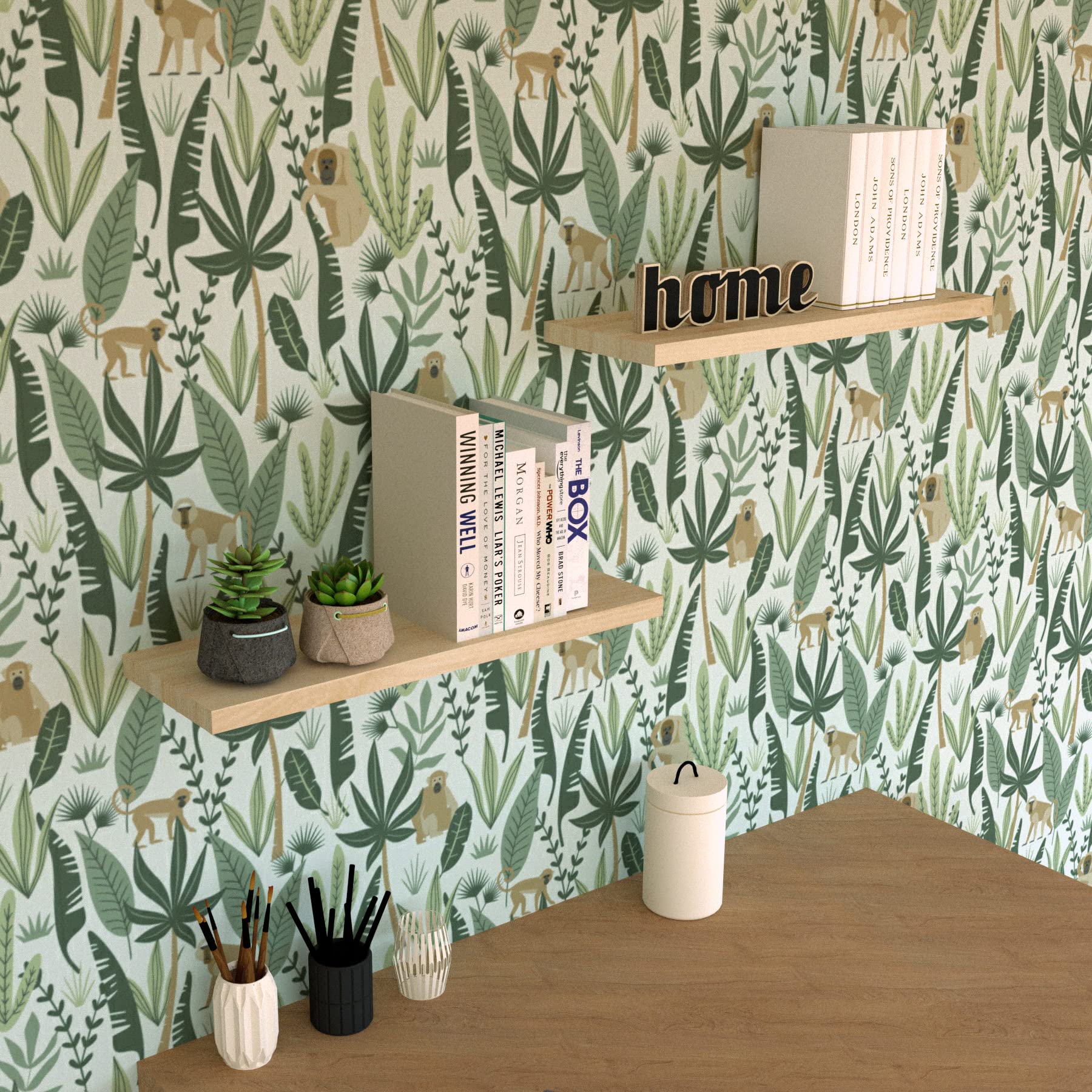 Henor Balda Pared 50 x 20 x 2.5 cm. Estante Pared Madera Herraje Totalmente Oculto Carga Soporta hasta 25Kg Blanco — view 68