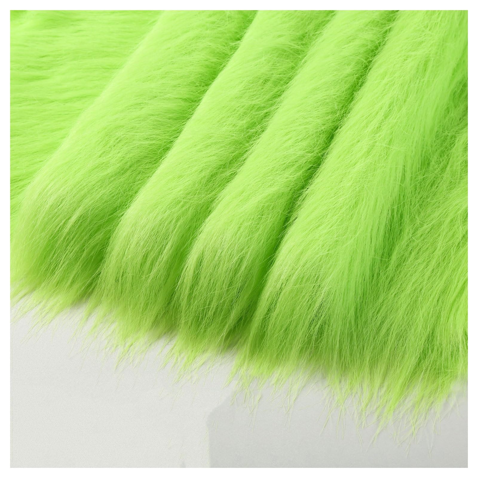 12cm Long Pile Faux Fur Fabric Squares Shaggy Plush Fluffy Fuzzy Plush Faux Imitation Fur Material, for DIY Christmas Halloween Cosplay, Fancy Dresses, Gnomes Beards and Hair, 50x50cm (Color : Green — image 1