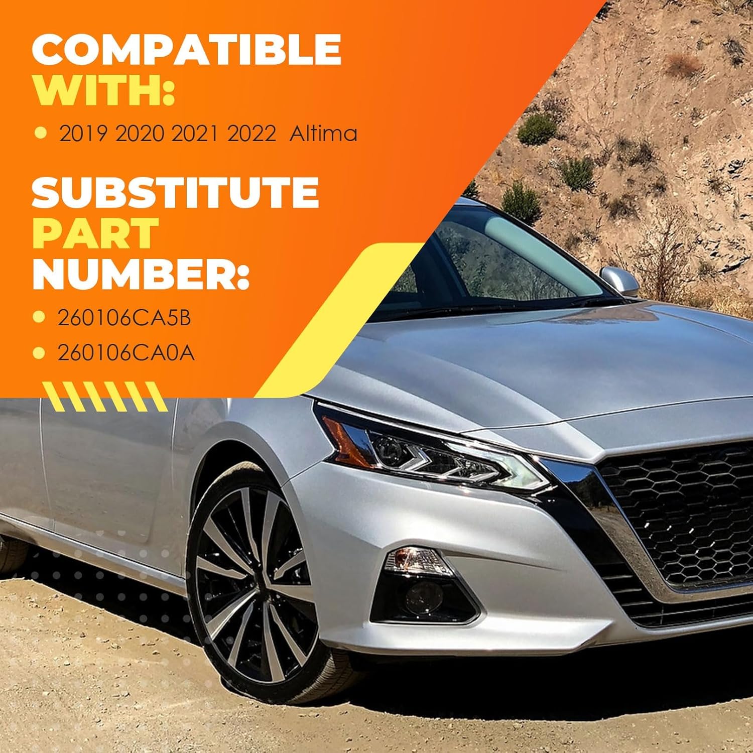 Passenger Side Headlight Assembly Compatible with Altima 2019-2022 Headlamp w/Projector DRL 260106CA5B 260106CA0A (Right)