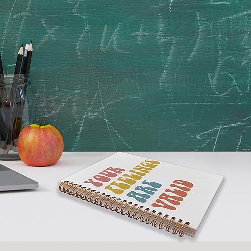 Miniatura 4 de VNWEK Groovy Find Something Good in Every Day - Cuaderno de espiral con diseño de flores de arco iris, 5.5 x 8.3 pulgadas, con cita motivacional,