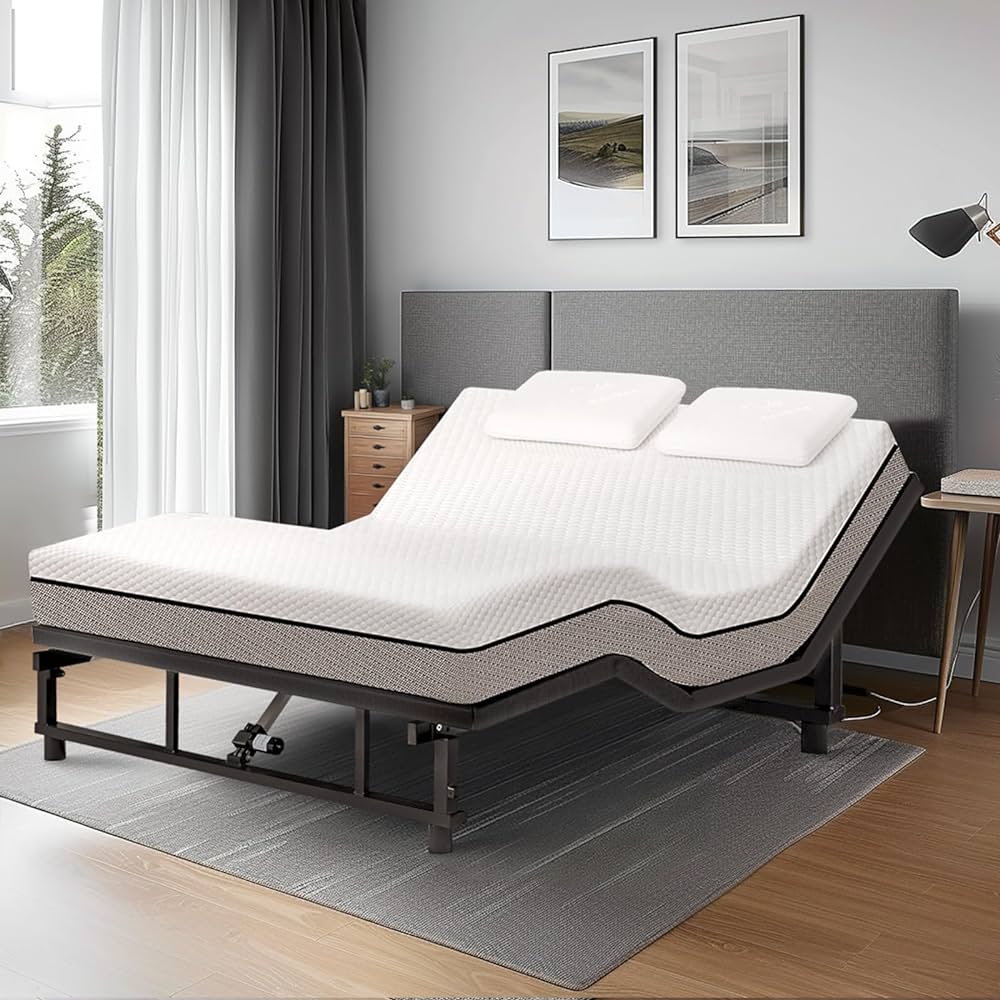 Ｙos Amazon.com: Mixcous King Size Adjustable Bed Base Frame