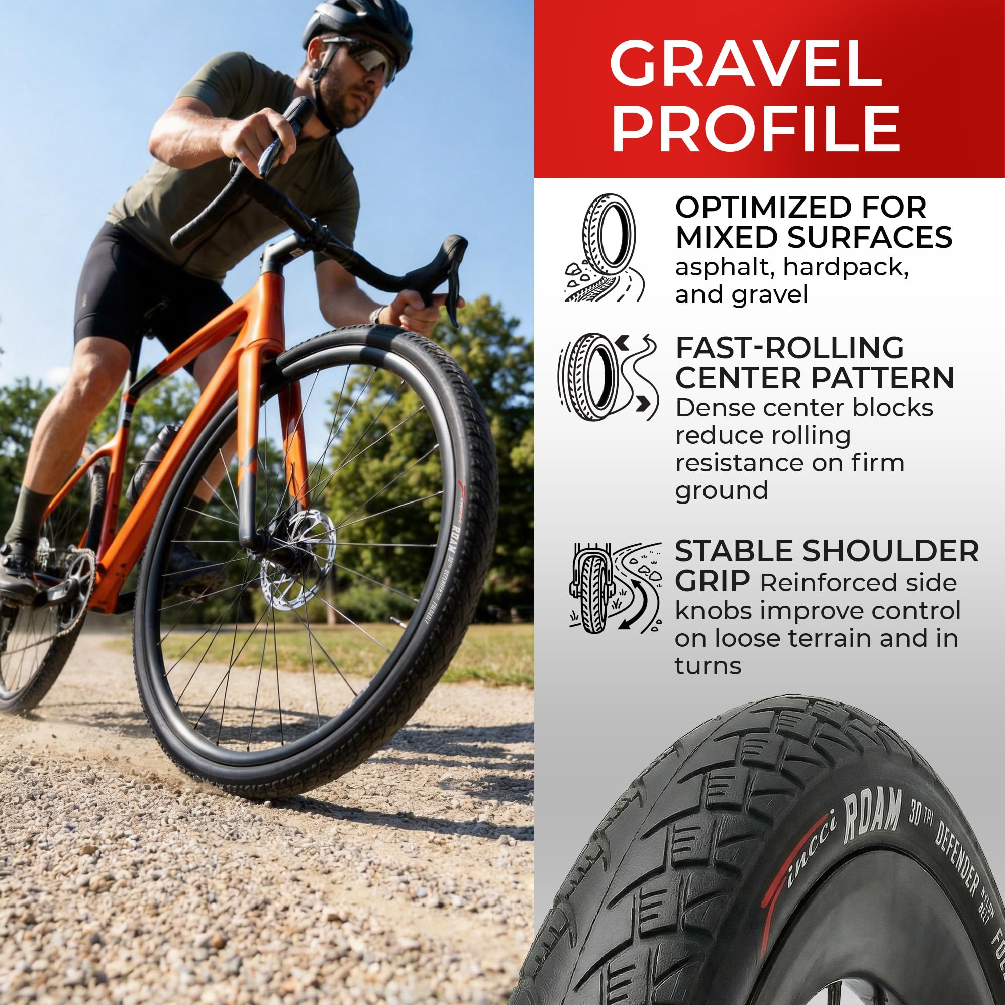 Fincci Copertoni 700x32 32-622 Pieghevole con Protezione 1mm LVL3 30 TPI | Carcassa 30 TPI e Pressione 65-90 PSI per una Guida Fluida su Strada, Bici da Città, Trekking e Percorsi Quotidiani