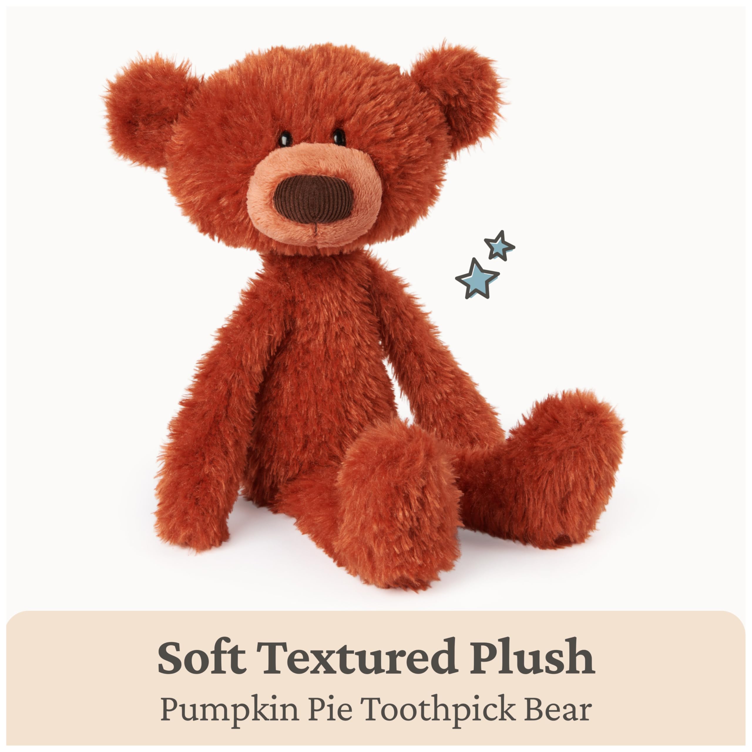 GUND Zahnstocher Pumpkin Pie, Teddybär Stofftier ab 1 Jahren, Kürbisorange, 38,1 cm