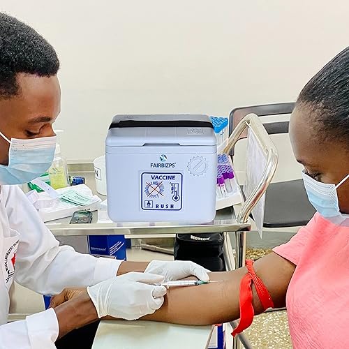 Miniatura 9 de Caja portadora de vacunas con 2 bolsas de hielo, caja de almacenamiento de vacunas pequeña (0.90 LTR), color gris