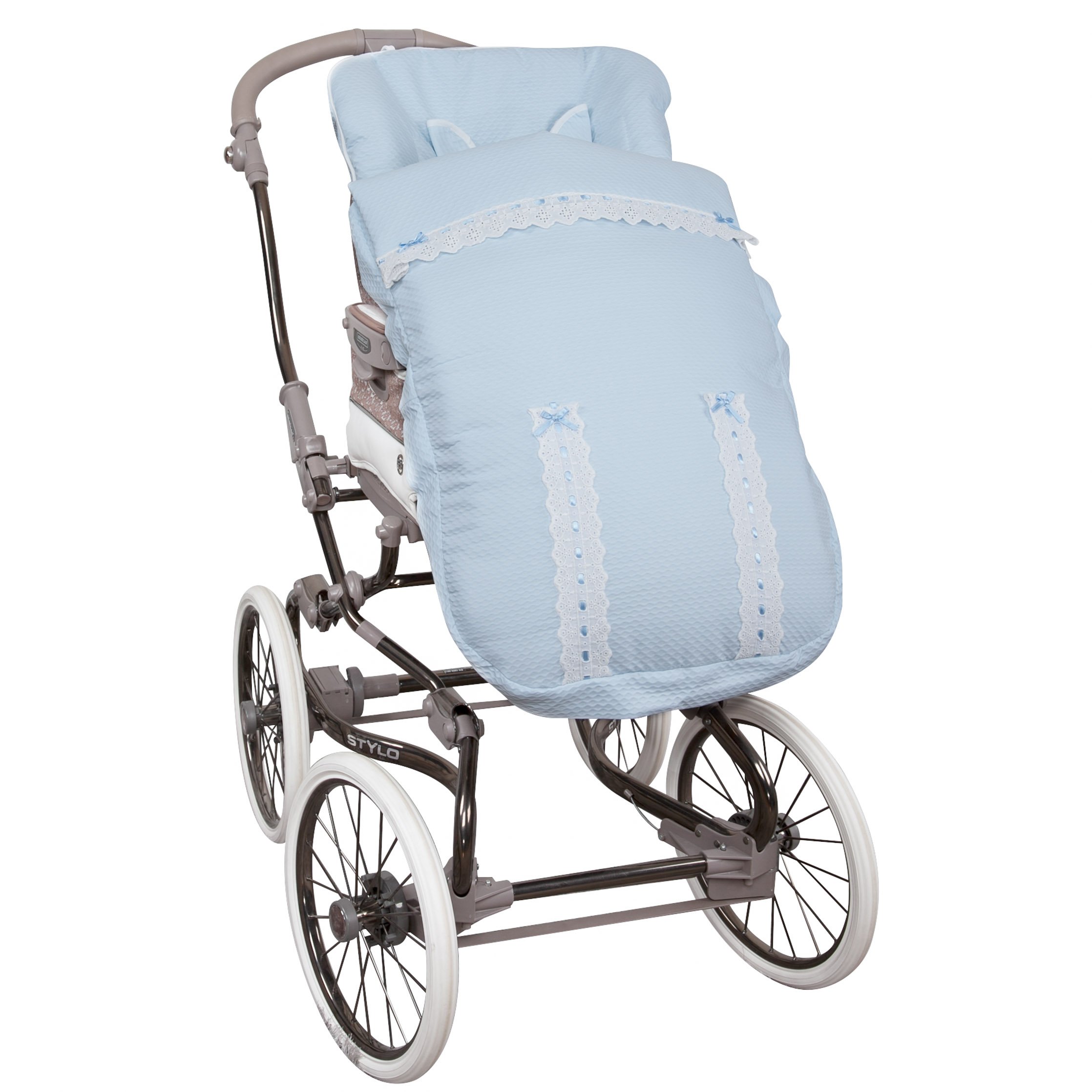 Saco de Bebé Universal Silla PIQUE ALTA GAMA CELESTE + Cubre Arnés de regalo, desmontable, tejido trasero 3D
