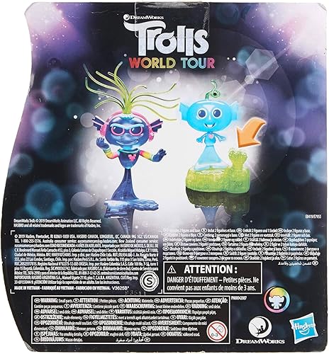 Miniatura 3 de Trolls DreamWorks World Tour Techno Reef Bobble con 2 figuras, 1 con Bobble Action Plus Base, juguete inspirado en la película World Tour