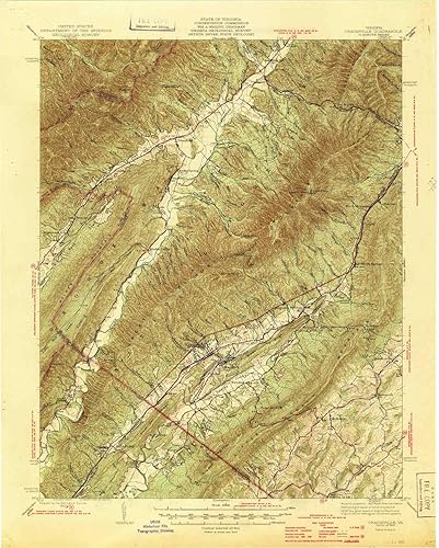 YellowMaps Craigsville VA topo map, 162500 Scale, 15 X 15 Minute, Historical, 1945, 20.9 x 17.1 in