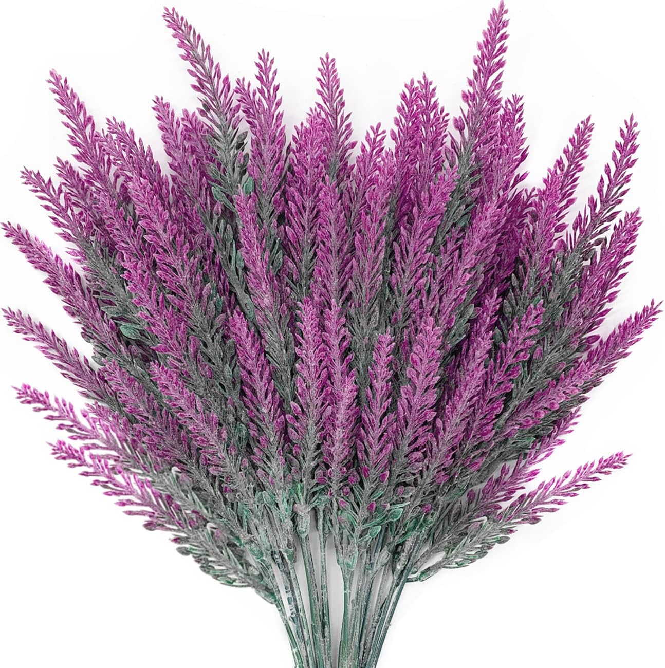 CATTREE Artificial Lavender - Fuchsia 4 Pack, Fake Flowers Plastic Plants Shrubs Bushes for Indoor Outdoor Home Wedding Bridal Party Garden DIY Centerpieces Arrangements Simulation Craft Decoration