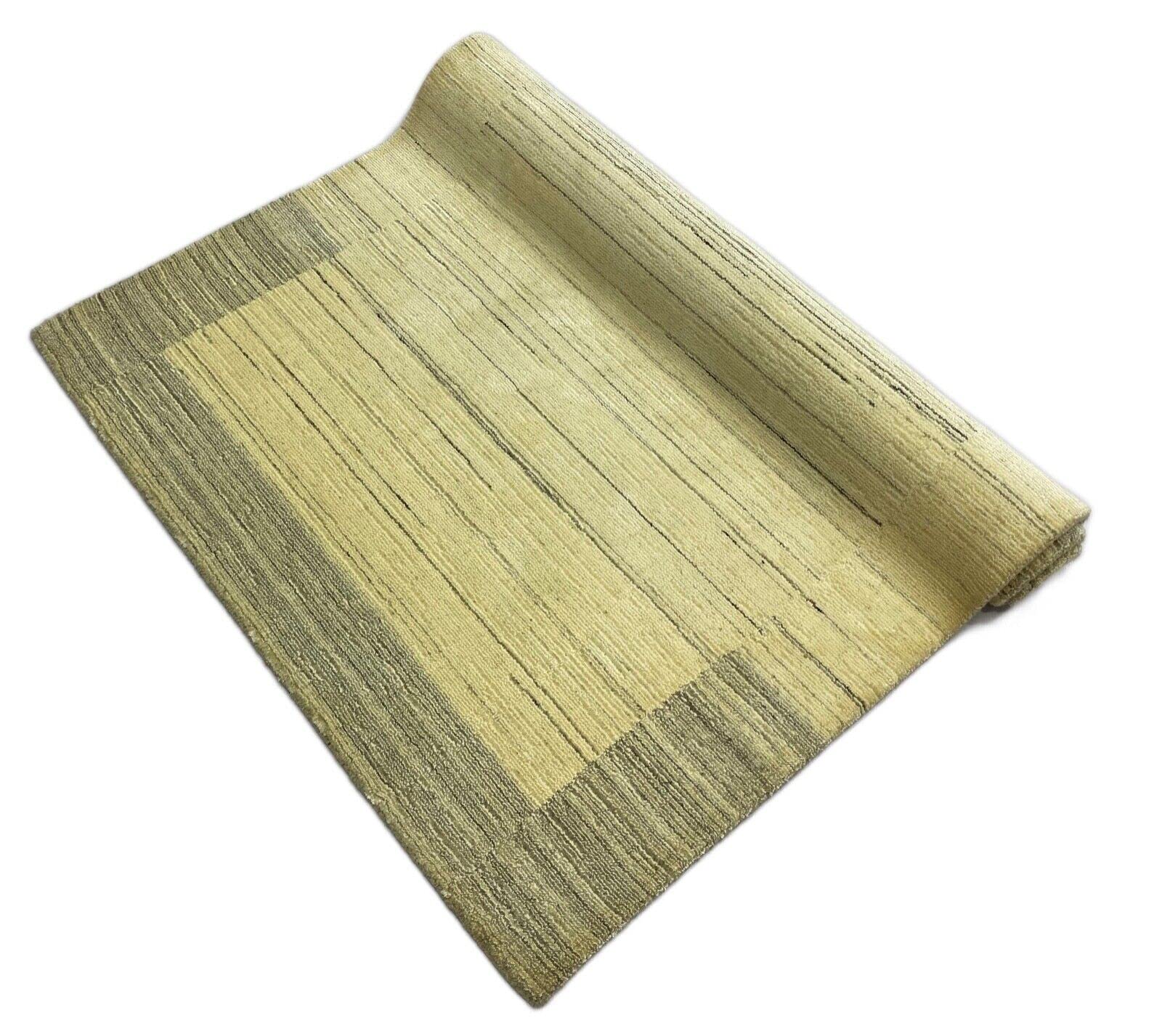 Dywan Gabbeh beżowo-szary wełna wiskoza Loom Lori ręcznie tkany 120 x 178 cm S17