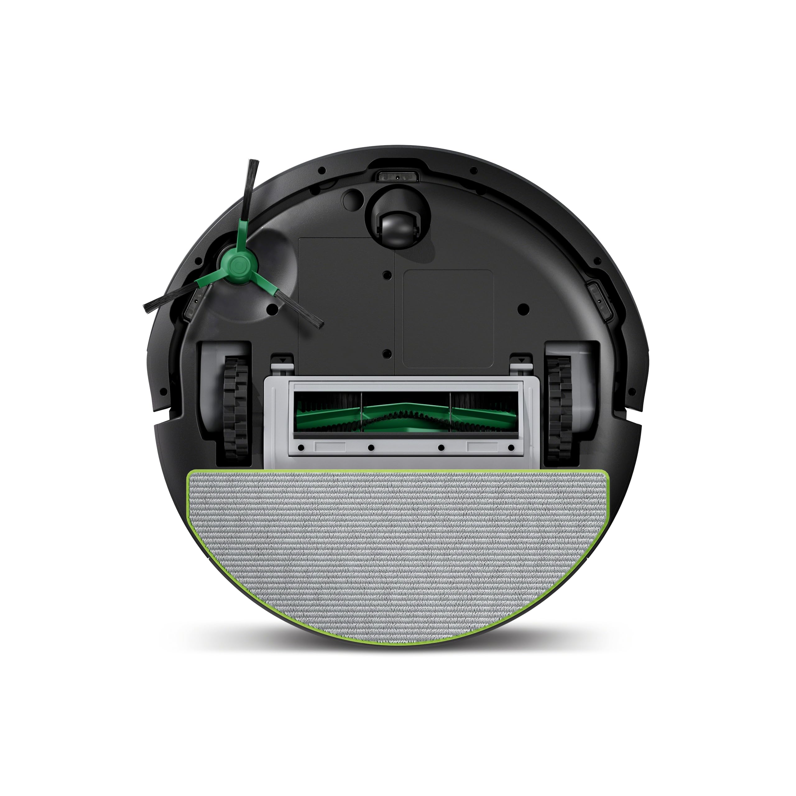 iRobot Roomba 105 Combo, Robot Aspirapolvere Lavapavimenti, Pulizia a 4 Fasi, Navigazione ClearView LiDAR, Rilevamento di Tappeti/Moquette, Pulizia Mirata, Controllo tramite App, Nero