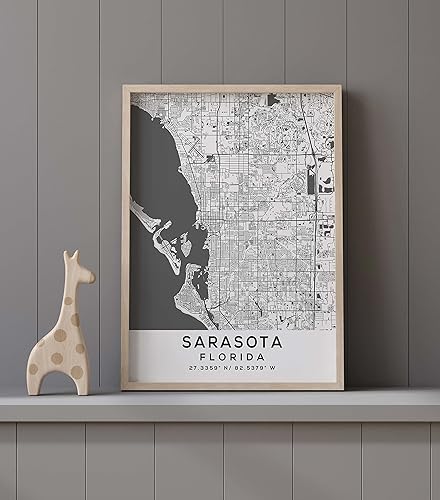 Miniatura 9 de Mapa de Sarasota, Florida, Light 2 (36x48)