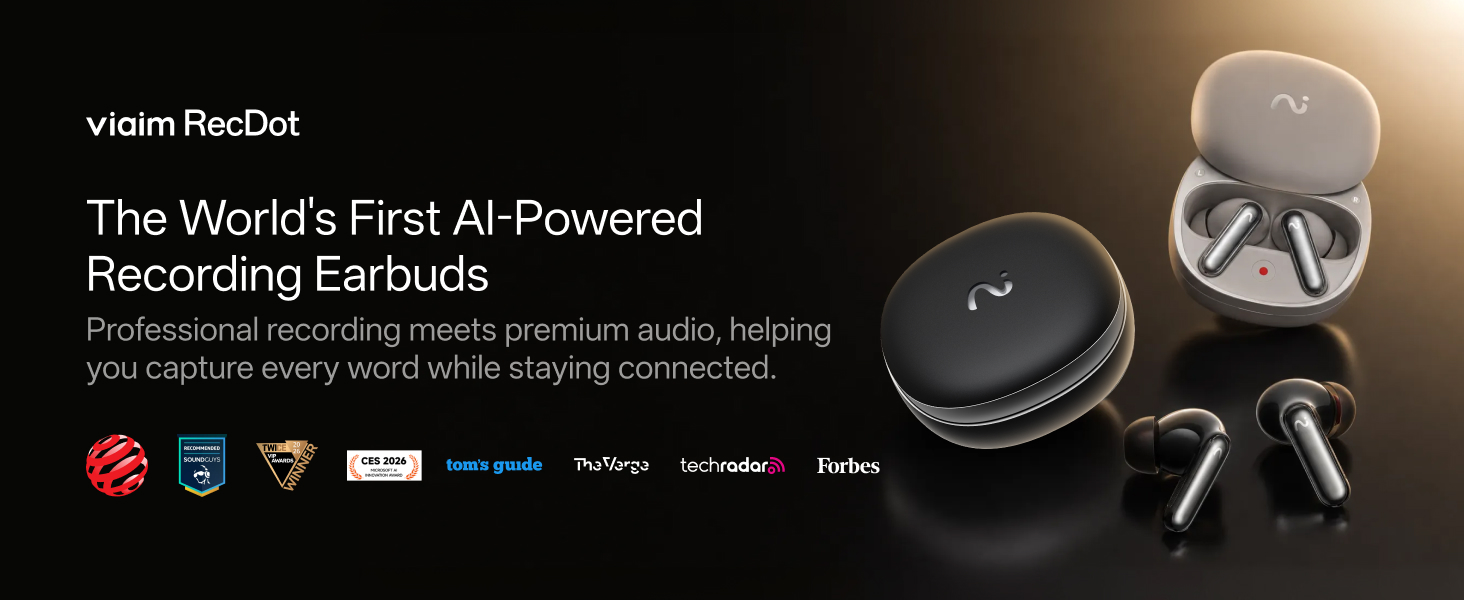 Amazon.com: viaim RecDot AI Voice Recorder Earbuds, AI Note Taker