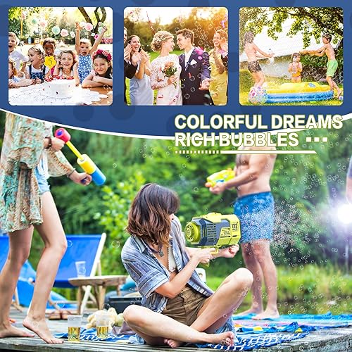 Miniatura 7 de Ametralladora de burbujas, 132 agujeros, pistola de burbujas, juguetes para niños y niñas de 10, 11 y 12 años, regalos divertidos para niños,