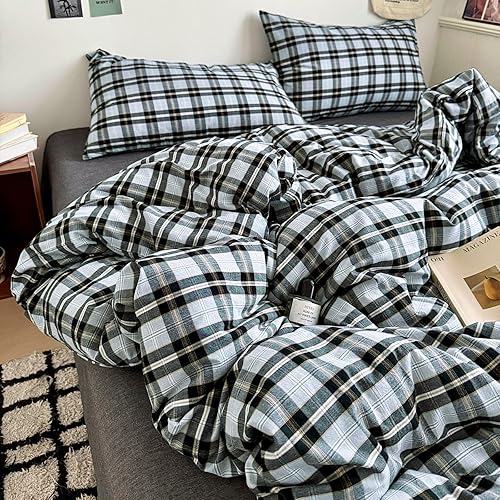 Miniatura 4 de EAVD - Juego ropa de cama con funda de edredón de 100 % algodón de punto de jersey, color rojo ladrillo liso, muy suave, con cierre de cremallera,