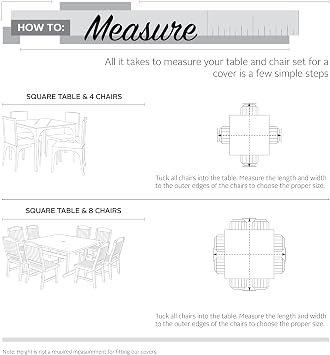 Classic Accessories Veranda Water-Resistant 66 Inch Square Patio Bar Table & Chair Set Cover, Outdoor Table Cover