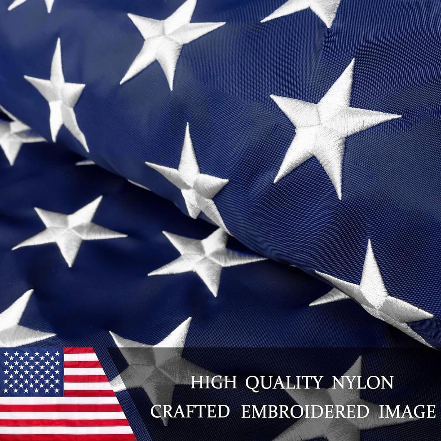 American Flag 3x5ft Long Lasting for Outside, Heavy Duty Nylon, Embroidered Stars, Brass Grommets, Perfect for Outdoor US Flags Show Your Patriotism - Image 5