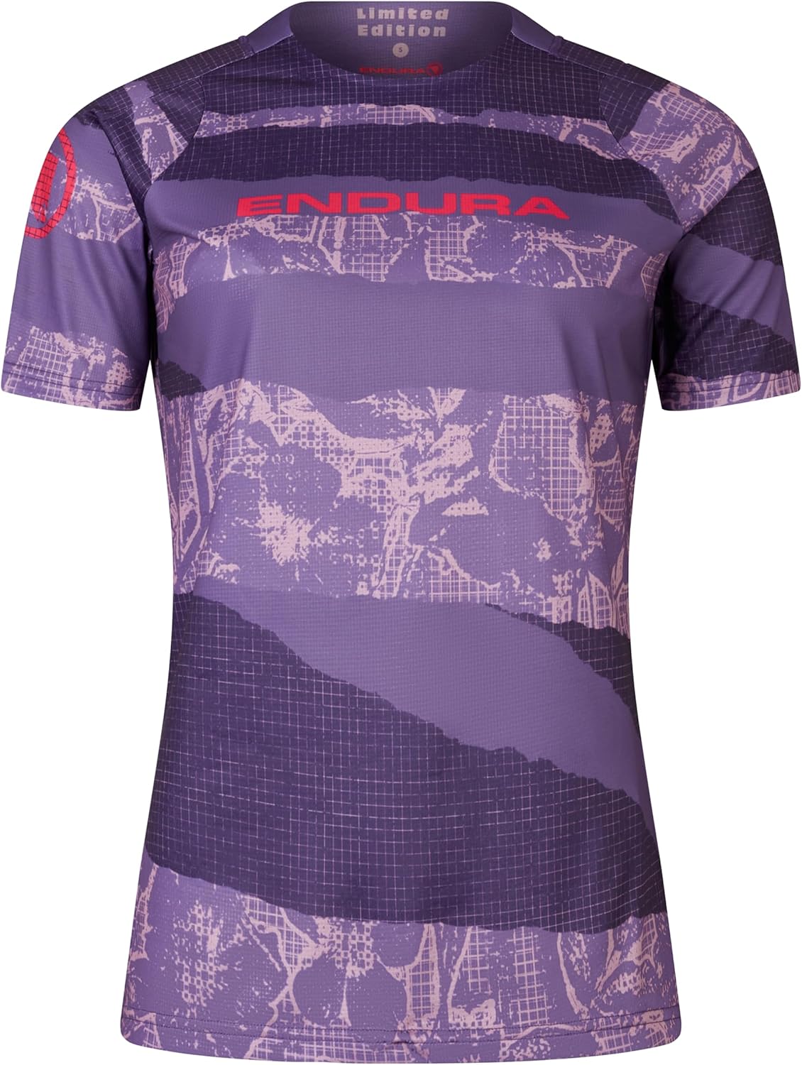 Enudra Womens Patchwork Printed Short Sleeve Cycling Tee