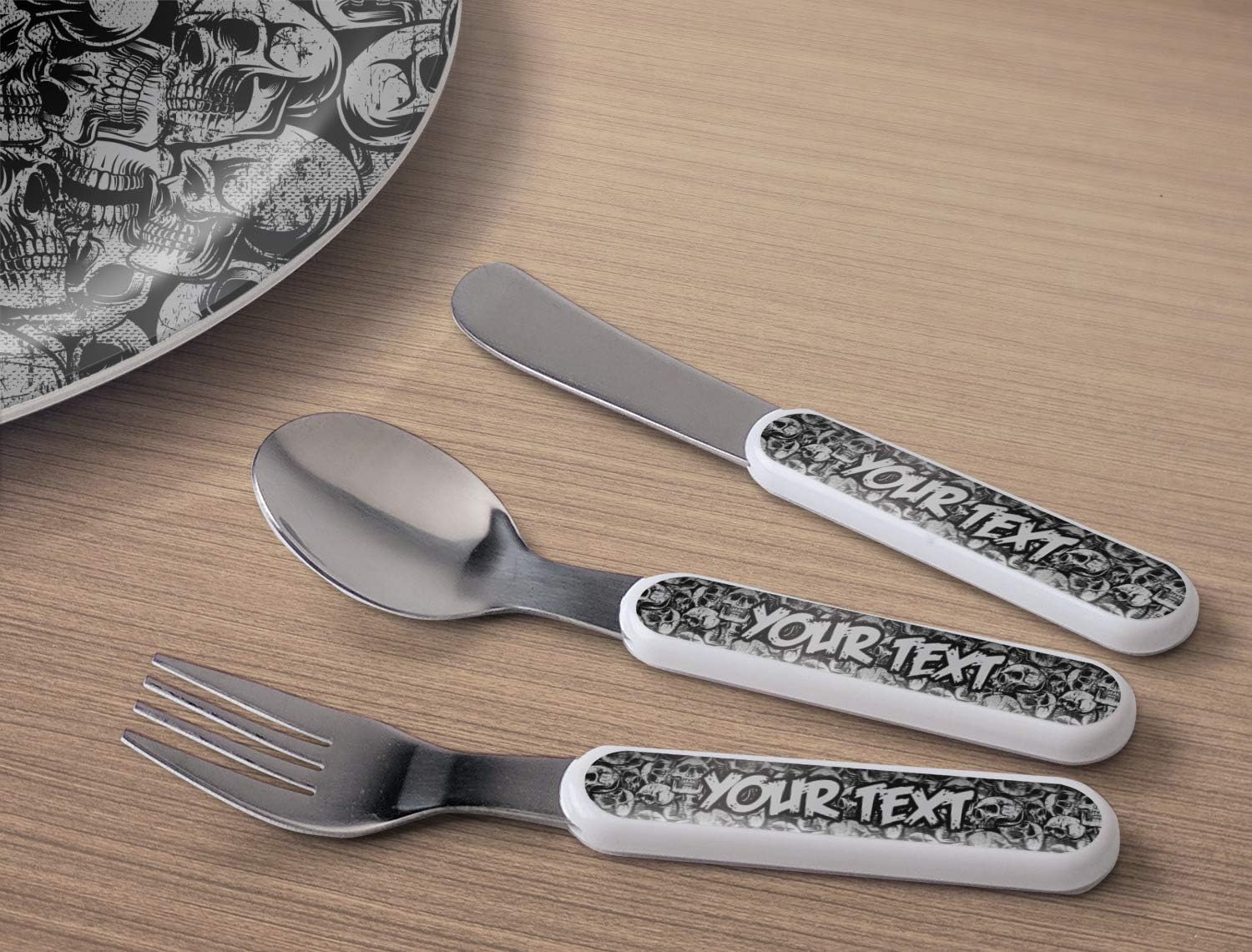 Personalized Skulls Kid's Flatware