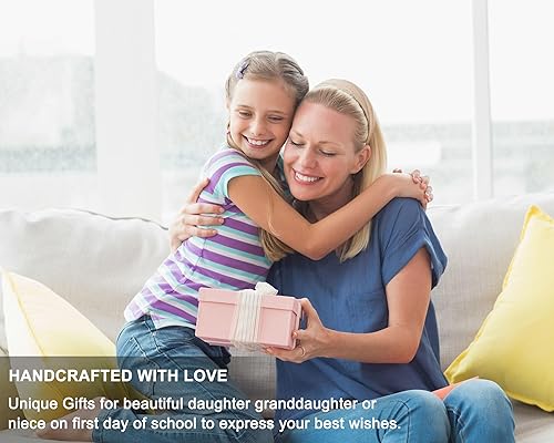 Miniatura 7 de Pulseras para el primer día de clases de grado 1-5 para mamá y yo, regalos de regreso a clases, pulseras de corazón con cuentas para mamá e hija,