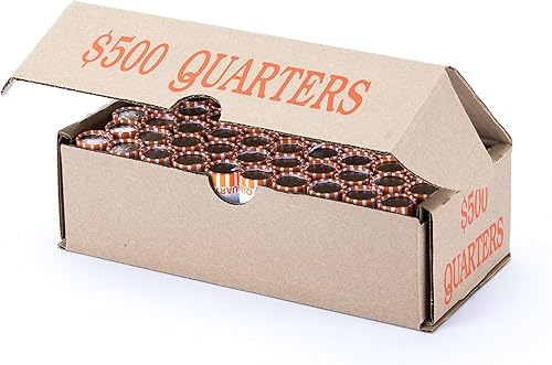 Miniatura 2 de Caja de almacenamiento naranja con capacidad para 50 rollos de monedas envueltos, 10 cajas