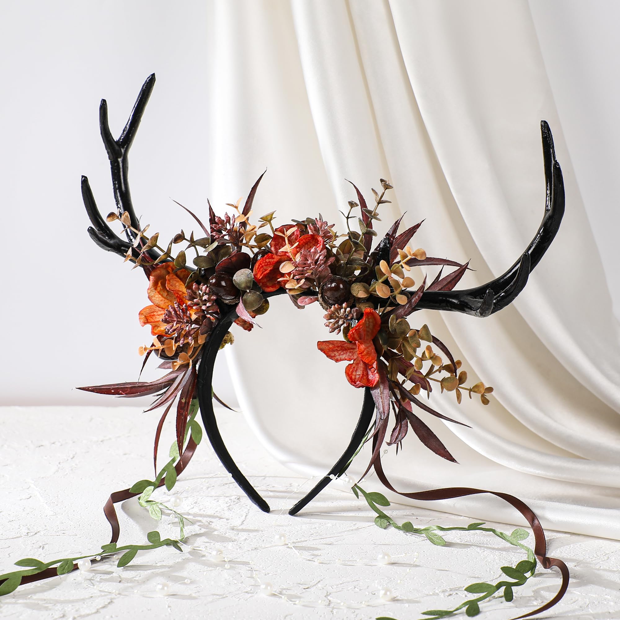 MOSTORY Fascia per capelli con corna di cervo, per Carnevale