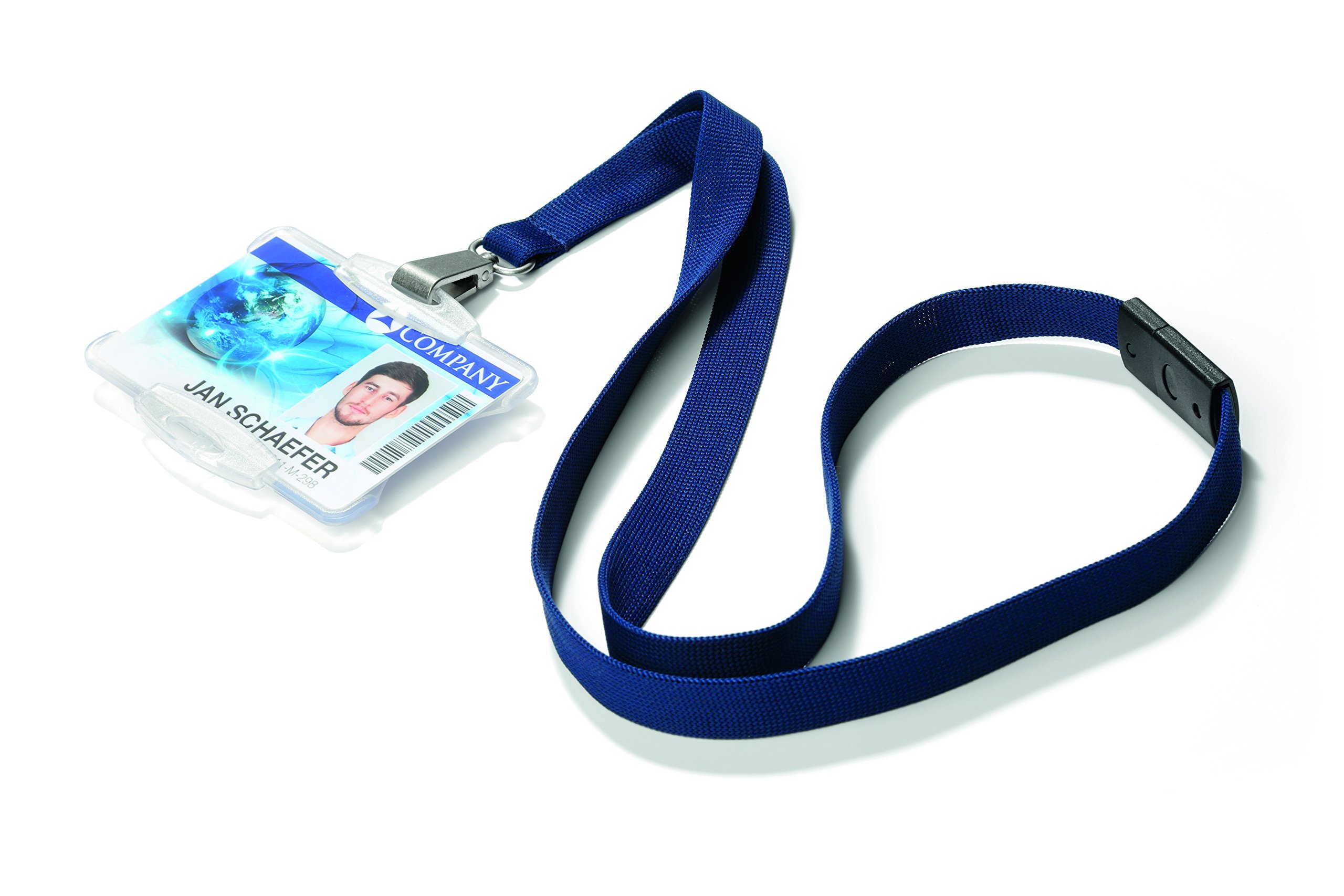 10 Cordini Per Staff In Poliestere Con Gancio A J E Rottura Di Sicurezza, Larghezza 20 Mm, Colore Bianco - 3