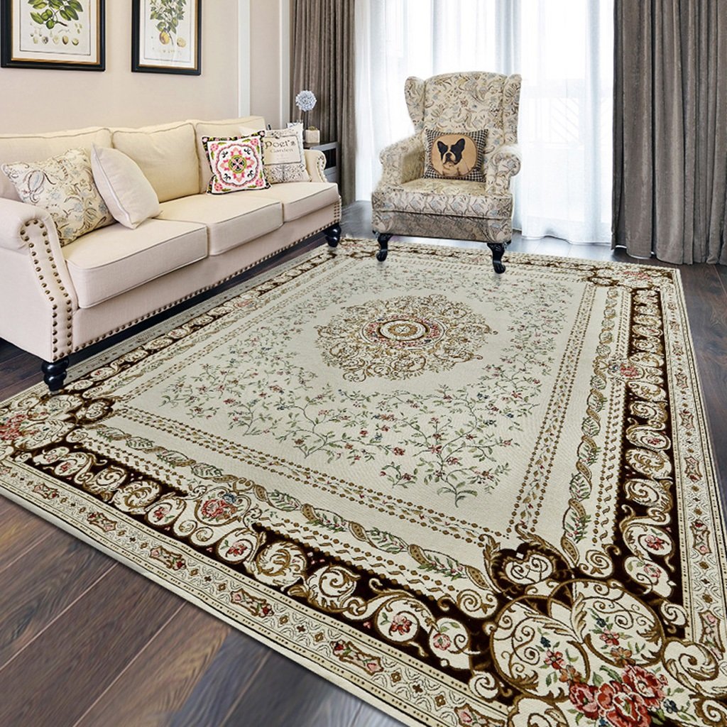 Tapis de salon fleuri de style européen 120x180 cm ultra doux pour chambre
