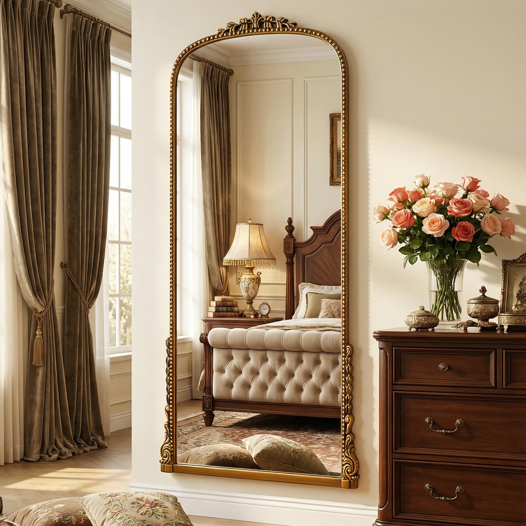鏡 Vintage Rattern Mirror Amazon.com: Antok Floor Mirror, 71