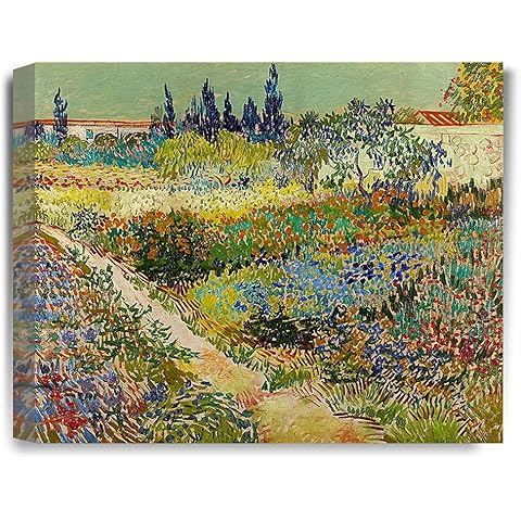 IPIC-Garden at Arles in July. Van Gogh Art Reproduction. Gicless Canvas Print Wall Decor. Size:30x24