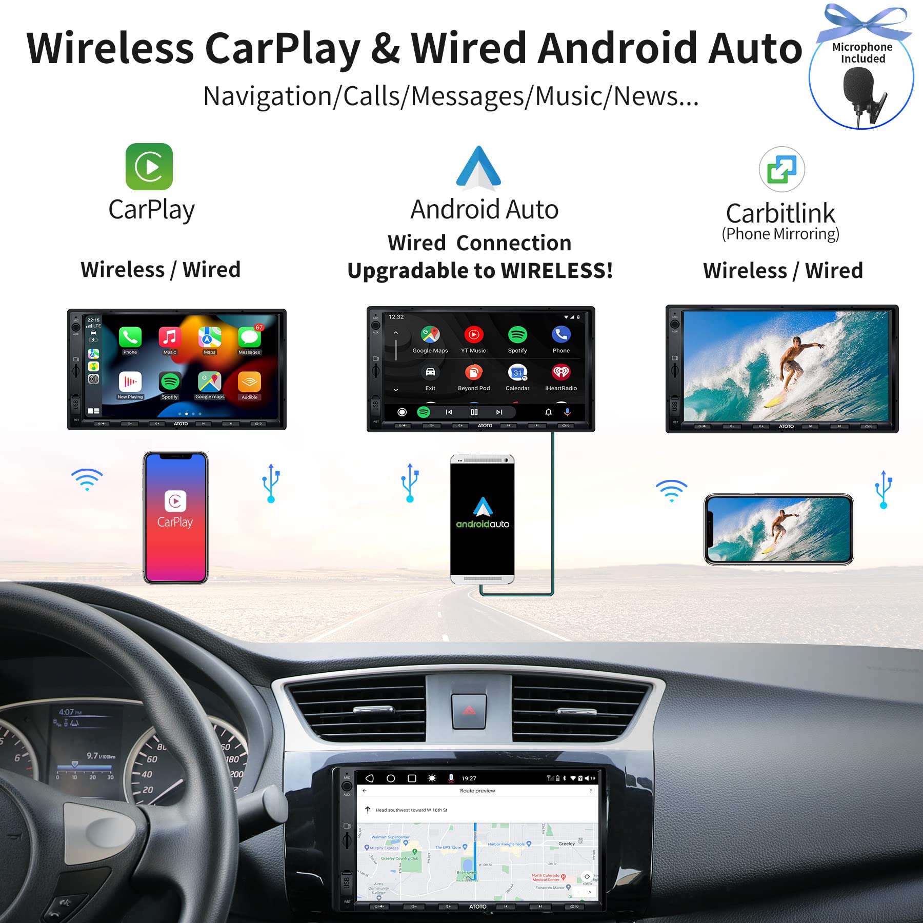 [New] ATOTO S8 Standard 7 inch DoubleDIN Car Stereo Android inDash