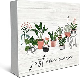 SRADMO Gifts for Plant Lover, Just One More Houseplant Wood Box Sign Des...