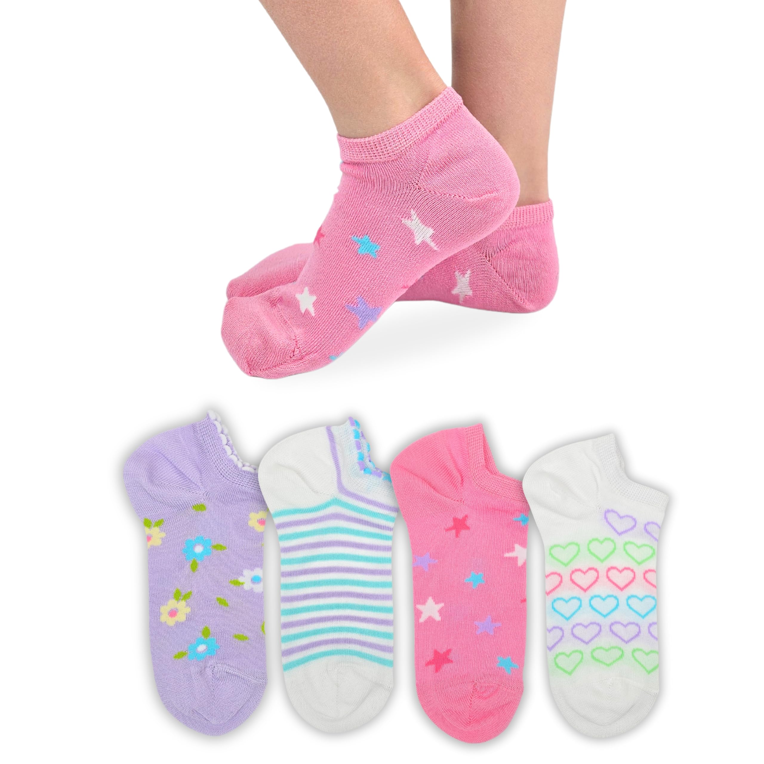 Chaussettes pour fille en coton fil d'Écosse 4 paires de chaussettes légères et respirantes fabriquées en Italie