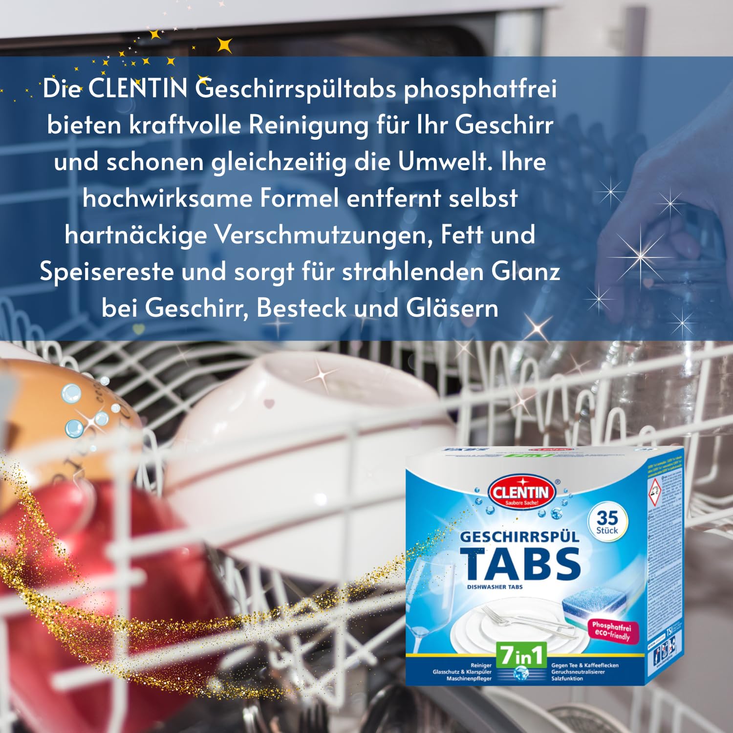 Geschirrspültabs 12 x (35 Stk á 20g) Spülmaschinentabs kompakte Reinigungsmittel 7in1 Multi Power
