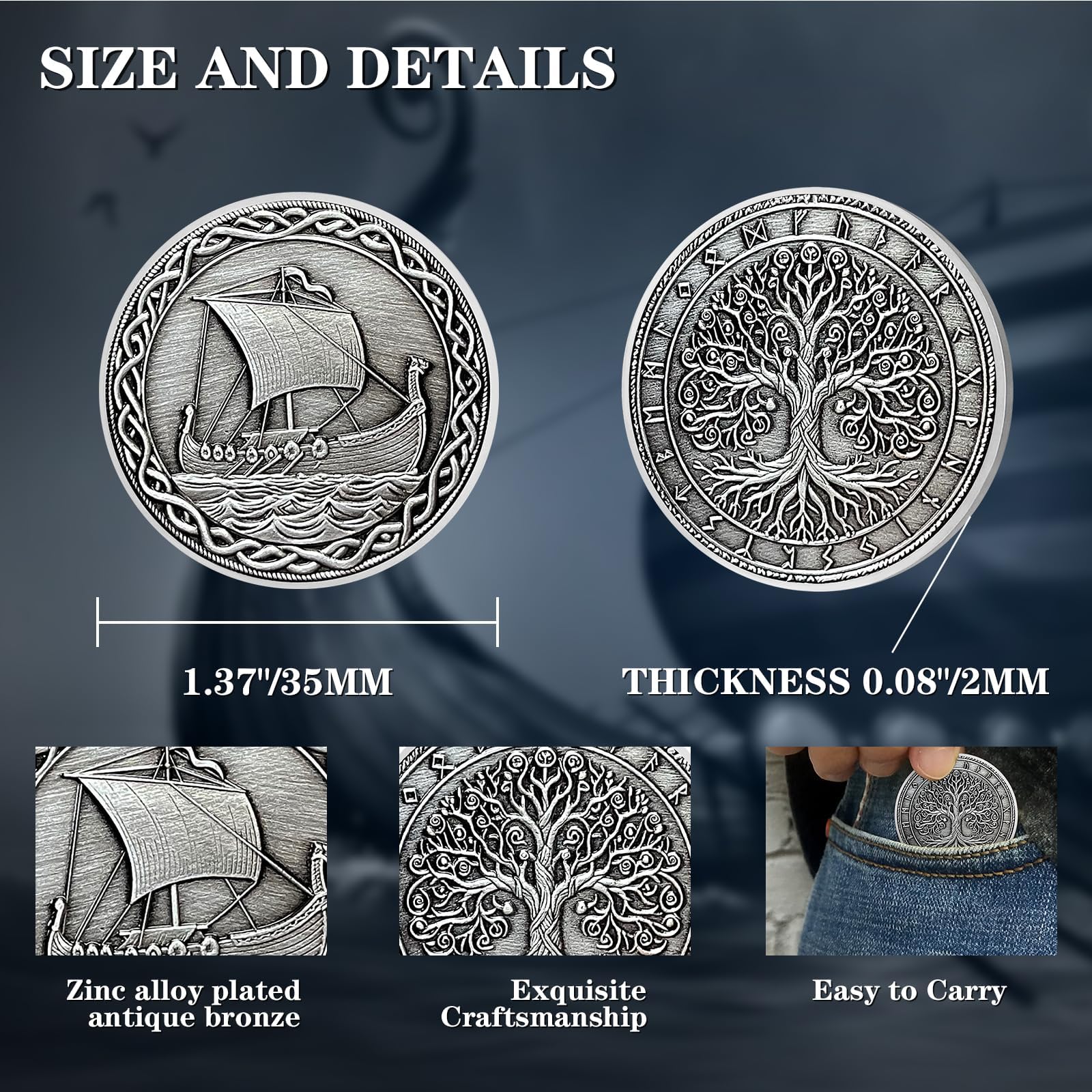 ACGZQY Viking Yggdrasil Coin - Image 4