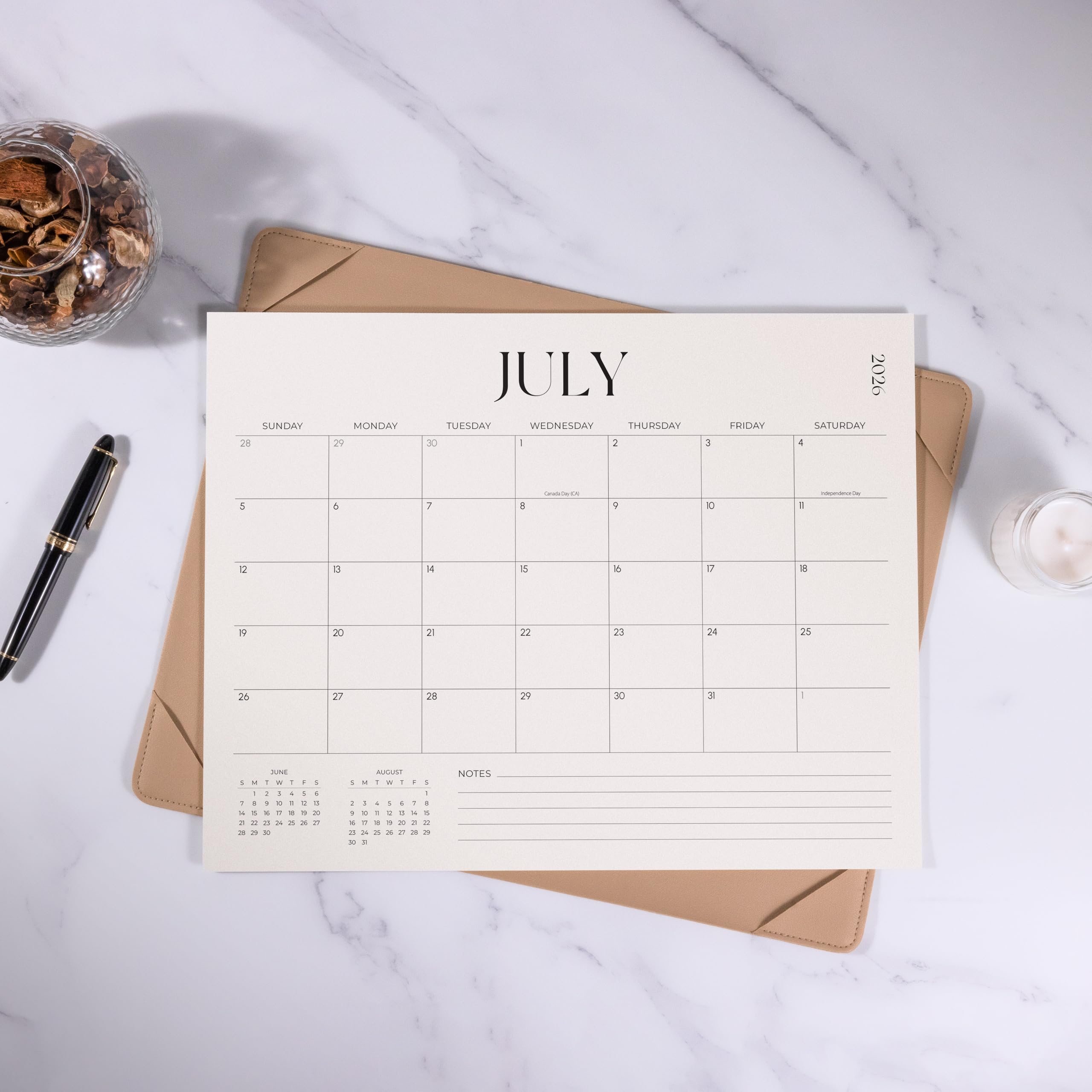 Vereinfachter Tischkalender 2026-2027 mit Schreibtischunterlage, Schreibtischunterlage Kalender von Januar 2026 bis Juni 2027, 14 x 11 Zoll, Schreibtischunterlage Kalender für Home Office und Schule