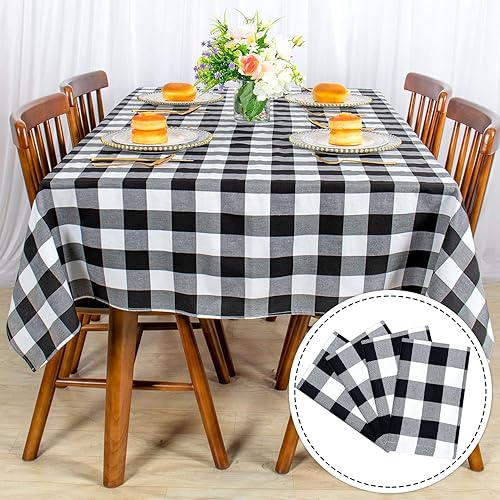 Miniatura 34 de Camino de mesa a cuadros de búfalo de 13 x 72 pulgadas, camino de mesa de Navidad a cuadros rojos y negros, camino de mesa a cuadros para cenas
