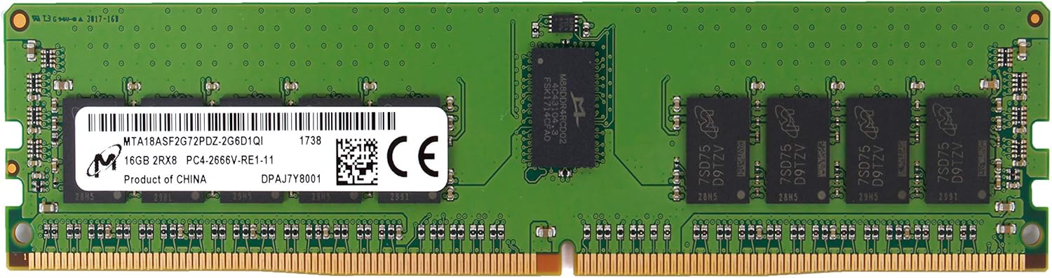 MICRON 16GB PC4-2666V-R Registered ECC 2RX8 Memory RDIMM MTA18ASF2G72PDZ-2G6D1QI