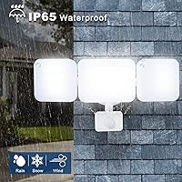 Vista 7 de Luz de seguridad para exteriores con sensor de movimiento, luz de inundación del atardecer al amanecer, encendido y apagado, equivalente a 250 W