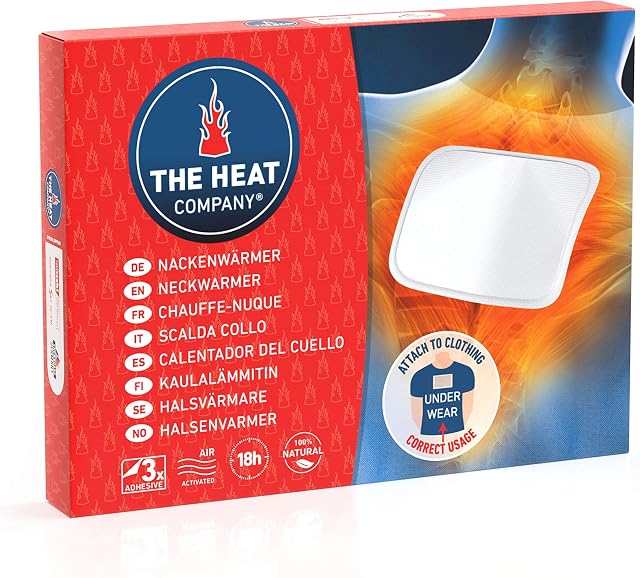 THE HEAT COMPANY Neckwarmer - EXTRA WARM - Adhesive - Body Warmer - 18 Hours Pleasant Warmth - Instant Heat - Air Activated - Purely Natural - 3 Pieces