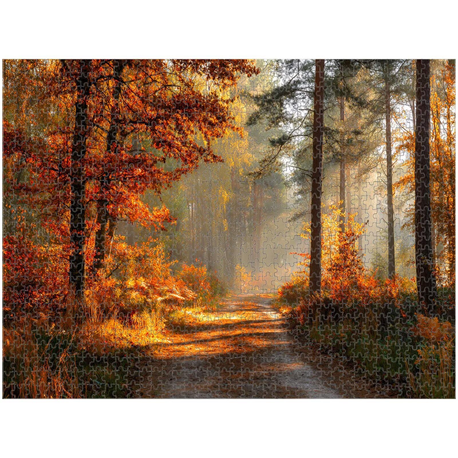 1500 elementów, puzzle dla dorosłych, jesień i las, wytrzymałe drewniane