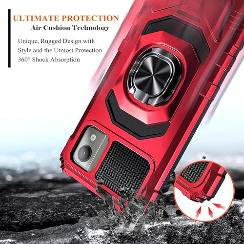 Miniatura 4 de NZND Funda para Nokia C110 con protector de pantalla de vidrio templado (cobertura máxima), protección de cuerpo completo grado militar, funda