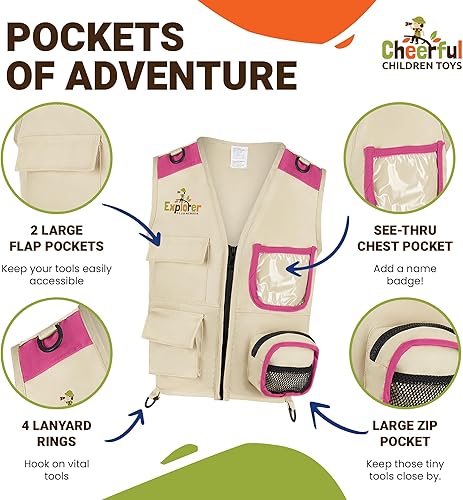 Miniatura 4 de Kit de captura de insectos de alta calidad, kit de explorador de 19 piezas, kit de aventura para niños de 3 a 7 años, incluye chaleco de safari,