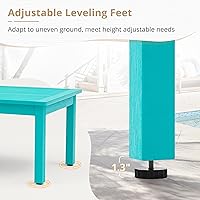 Vista 5 de LUE BONA HDPS - Mesa de centro para exteriores, rectangulares exteriores, patas niveladoras ajustables, resistente a la intemperie, mesa de patio