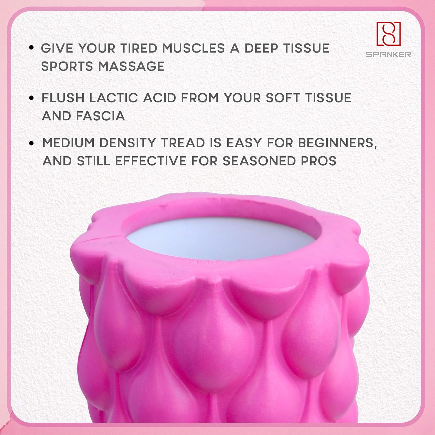 Specker Bubble Blast Yoga Foam Roller for Physical Therapy Exercise, Body Foam Roller, Deep Tissue Masagar, Pink (SSTP) Specker Bubble Blast Yoga Foam Roller for Physical Therapy Exercise, Body Foam Roller, Deep Tissue Masagar, Pink (SSTP)